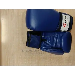 A Pair of Professional Leather Boxing Gloves 16oz Blue.