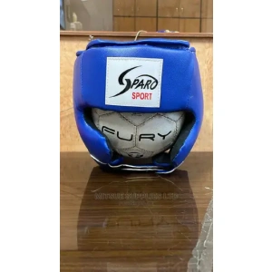 Sparo Leather Boxing Head Guard- Blue.