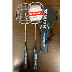 Pair of Wish Badminton Rackets in Bag.