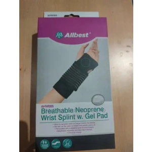 Breathable Neoprene Wrist Splint W. Gel Pad ( AHW005).