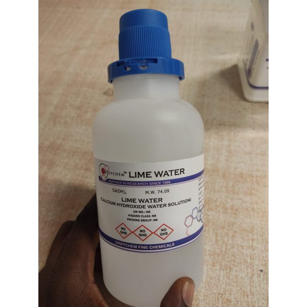 lime water (calcium hydroxide water solution).