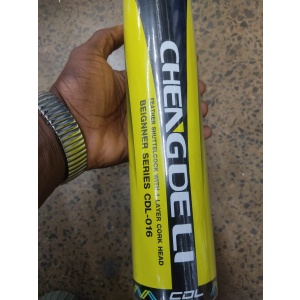 Beginner Feather shuttlecock with 1 layer of cork head - A tin of 12 .